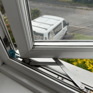 UPVC window repair with van